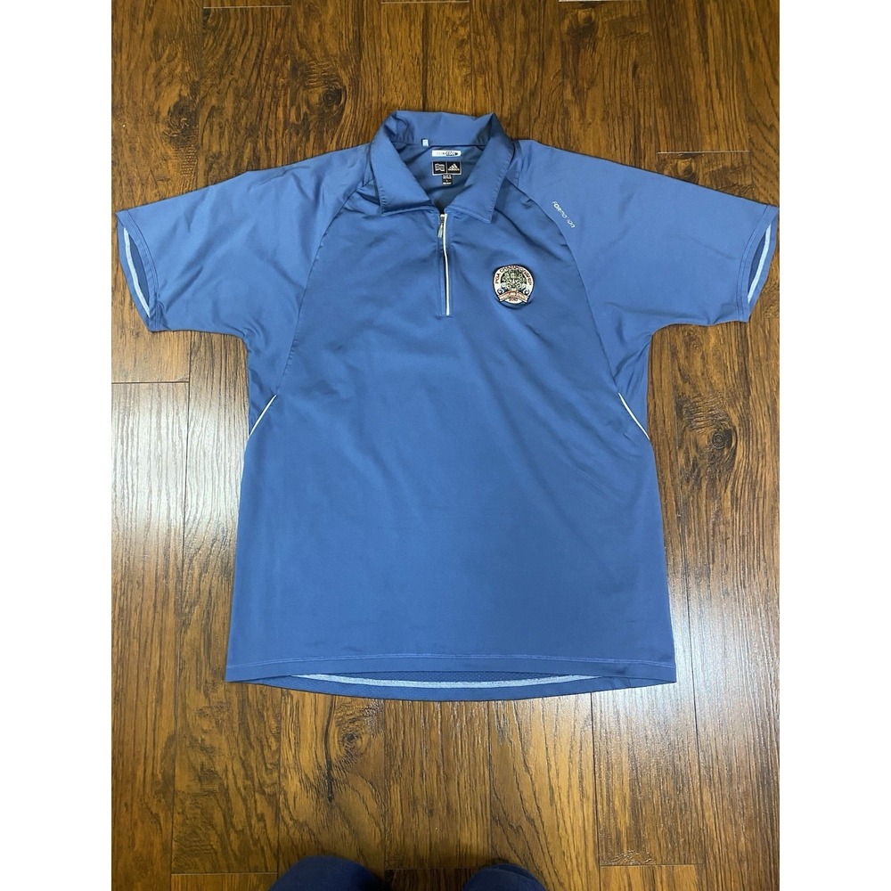 Adidas ClimaCool Polo Men Large Blue 2010 PGA Championship Whistling Straits Zip